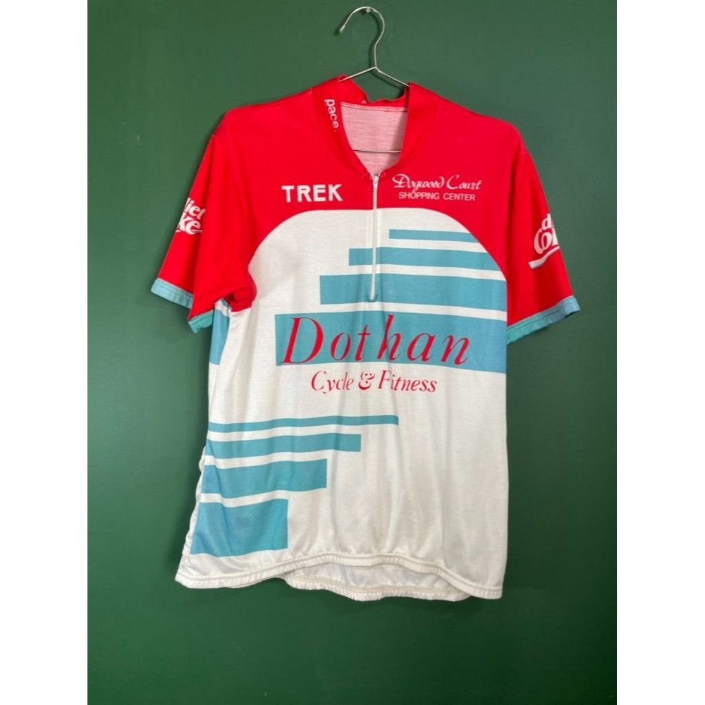 Pace - Men's Red/White Vintage Cycling Jersey - Size XXL "Dothan Cycle & Fitness